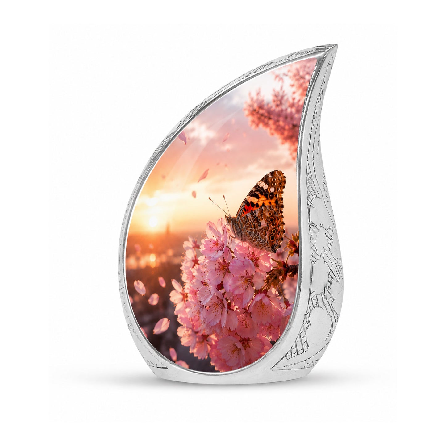 Cherry Blossom Butterfly Cremation Urn for Ashes