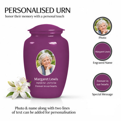 Personalized Cremation Urn – Classic Purple Urn for Ashes