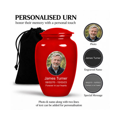 Custom Cremation Urn – Classic Red Urn for Human Ashes