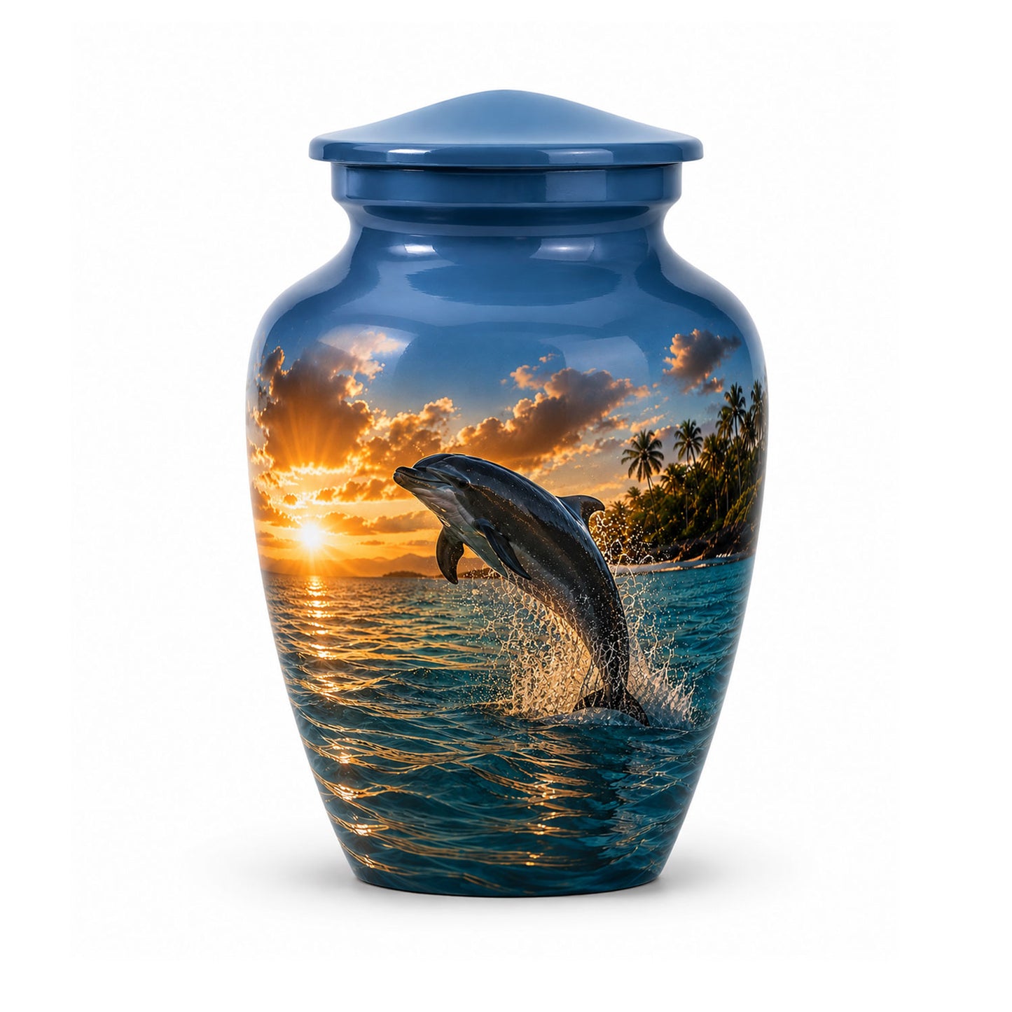 Blue Dolphin Cremation Urn