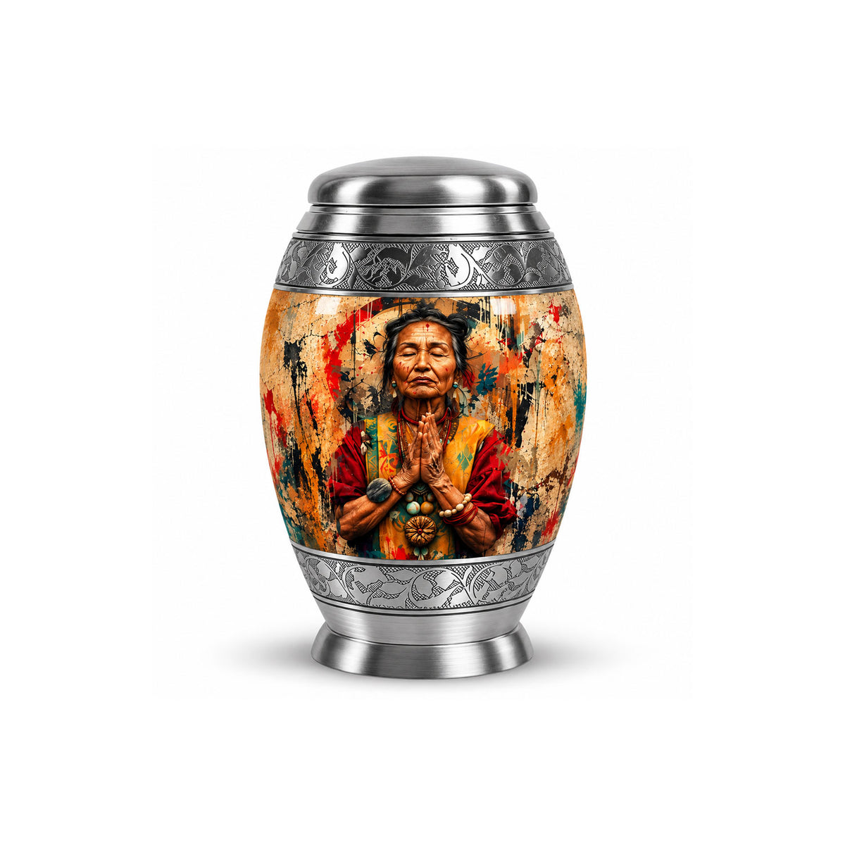American Elder Women Prayer Cremation Urn for Ashes