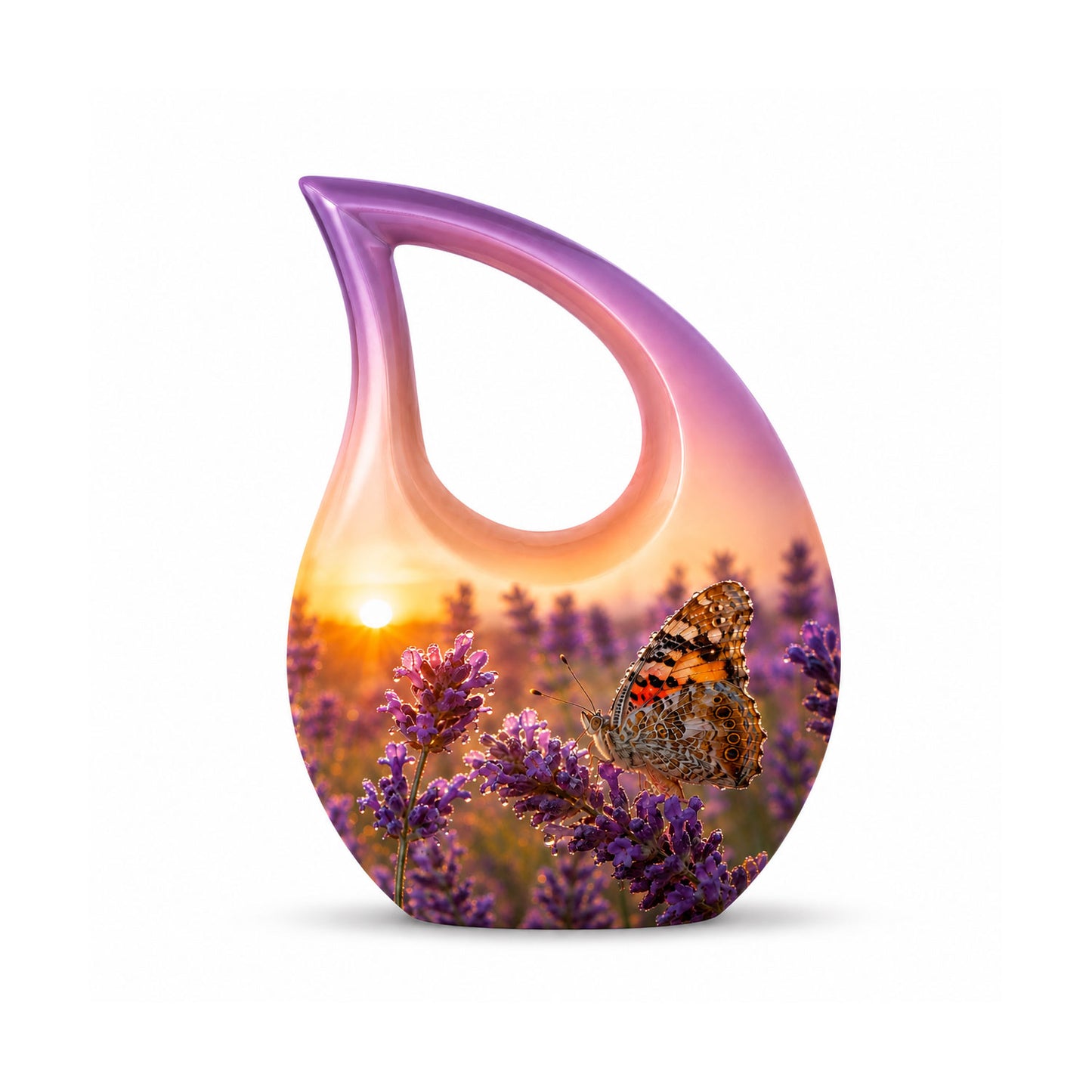 Lavender Fields Butterfly Cremation Urn