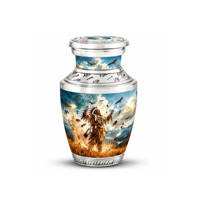 American Chief Eagle Feathers Cremation Urn for Ashes