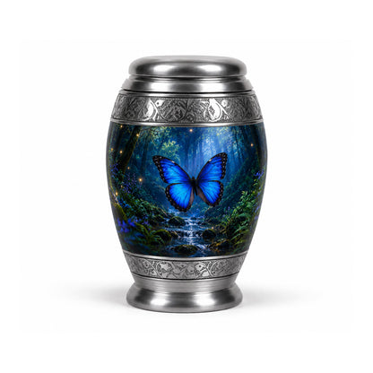 Blue Butterfly Cremation Urn for Ashes