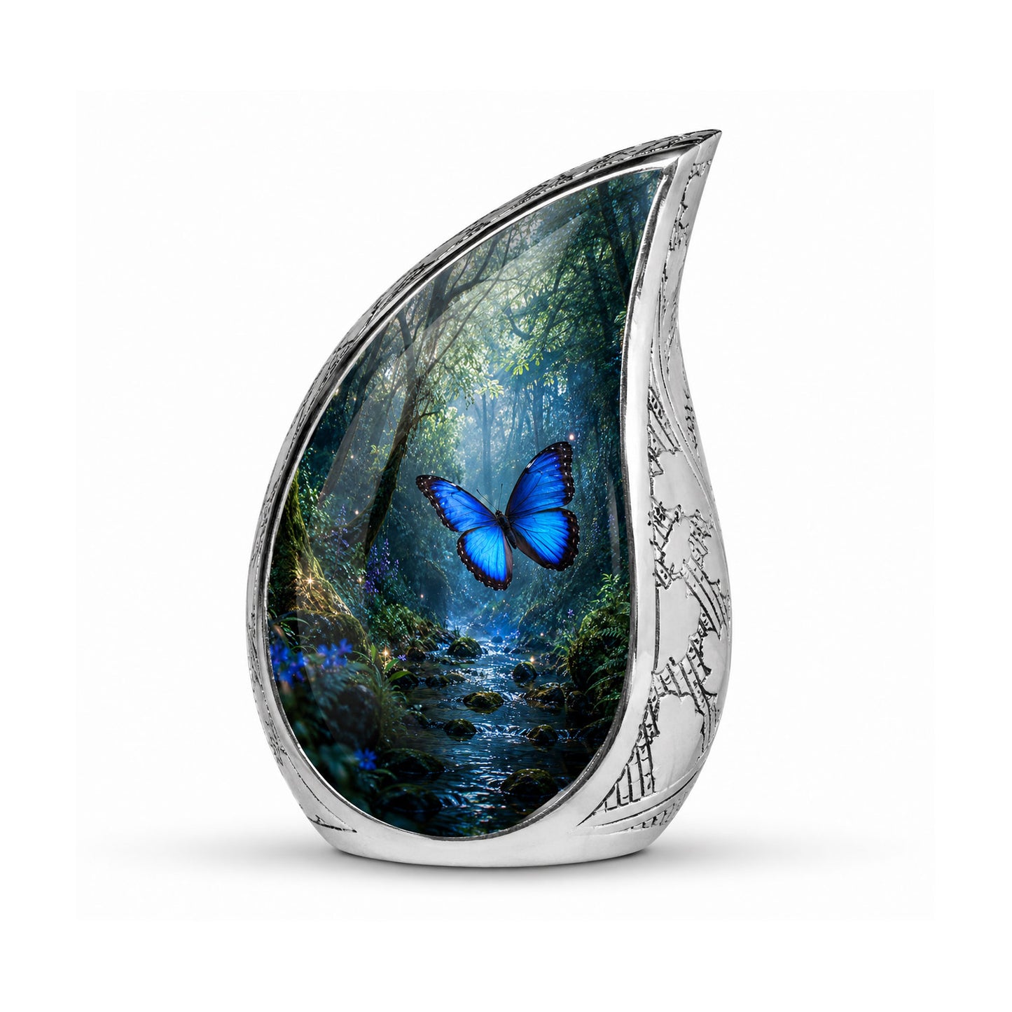 Blue Butterfly Cremation Urn for Ashes