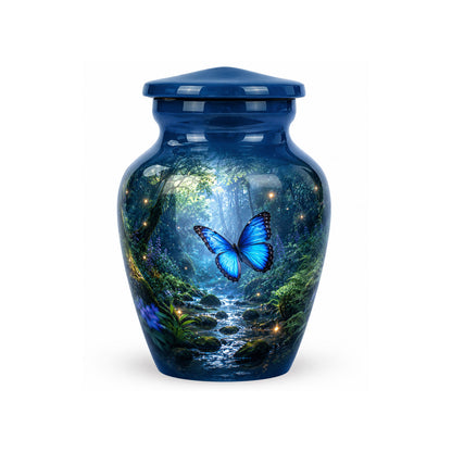 Blue Butterfly Cremation Urn for Ashes