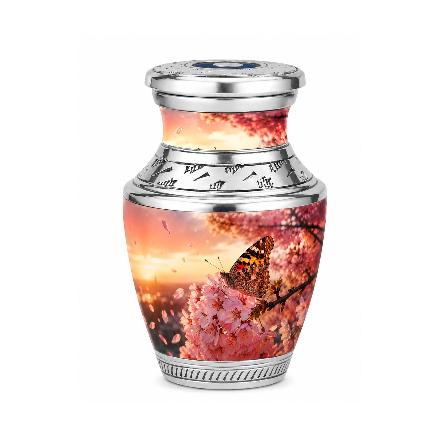 Cherry Blossom Butterfly Cremation Urn for Ashes