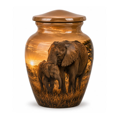 Elephant Family Cremation Urn For Ashes