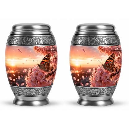 Cherry Blossom Butterfly Cremation Urn for Ashes