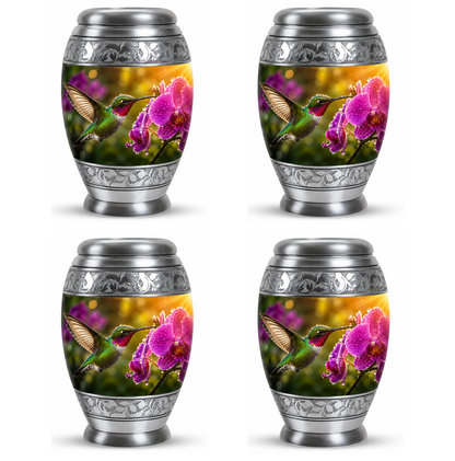 Hummingbird & Orchid Cremation Urn for Ashes