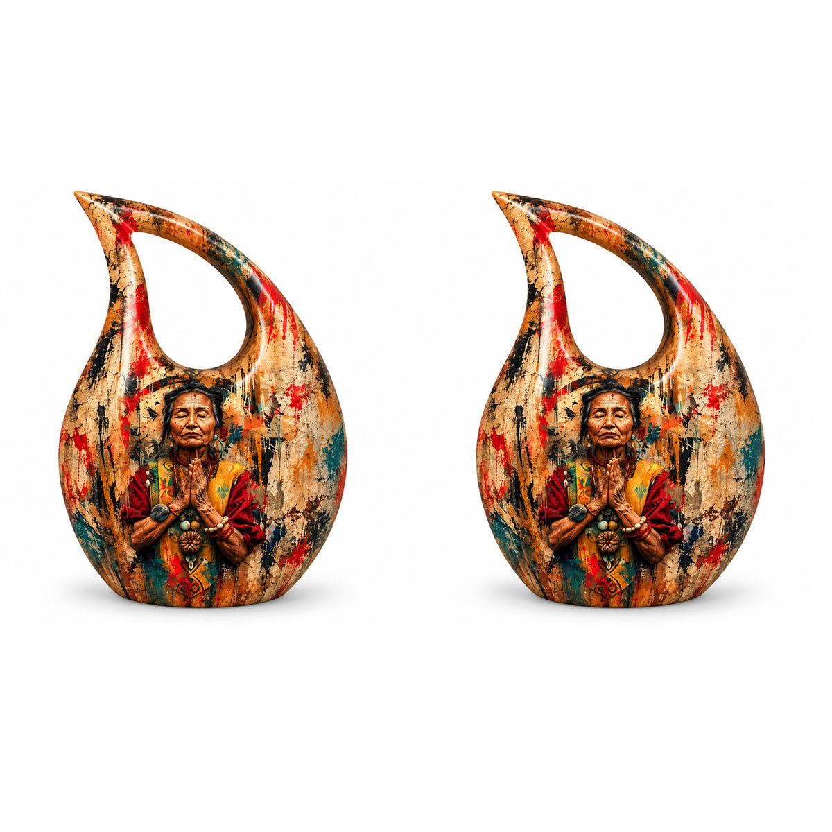 American Elder Women Prayer Cremation Urn for Ashes