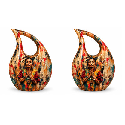 American Elder Women Prayer Cremation Urn for Ashes