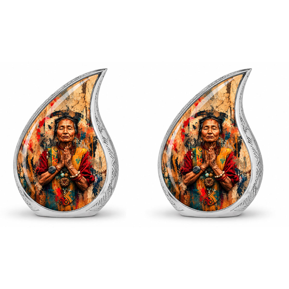 American Elder Women Prayer Cremation Urn for Ashes