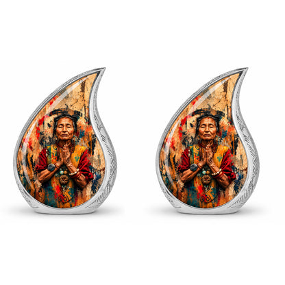 American Elder Women Prayer Cremation Urn for Ashes