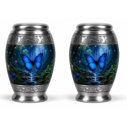 Blue Butterfly Cremation Urn for Ashes