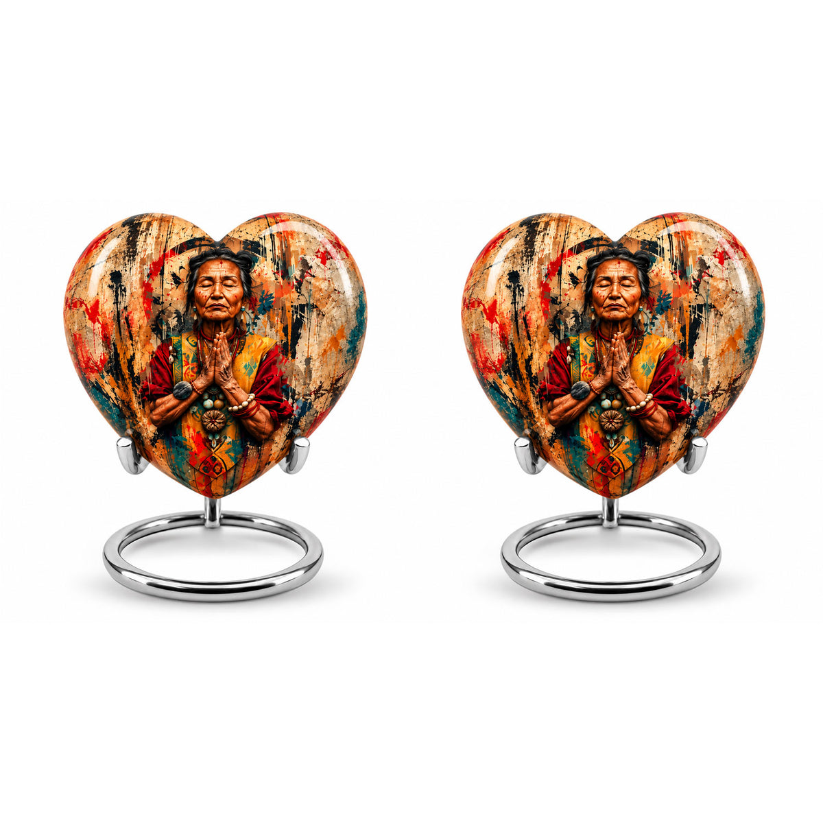 American Elder Women Prayer Cremation Urn for Ashes