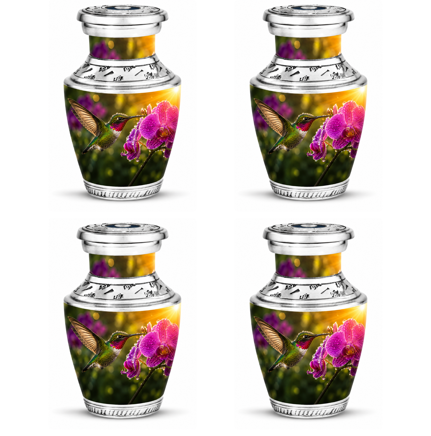 Hummingbird & Orchid Cremation Urn for Ashes