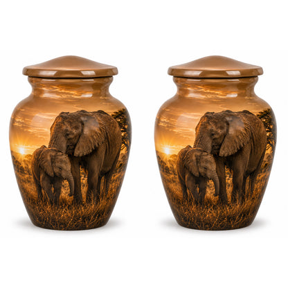 Elephant Family Cremation Urn For Ashes