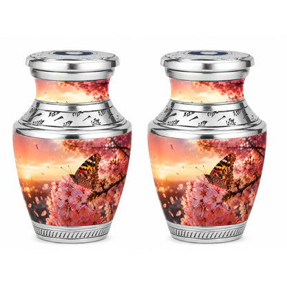 Cherry Blossom Butterfly Cremation Urn for Ashes