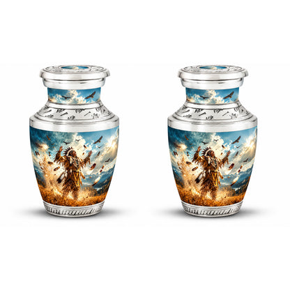American Chief Eagle Feathers Cremation Urn for Ashes