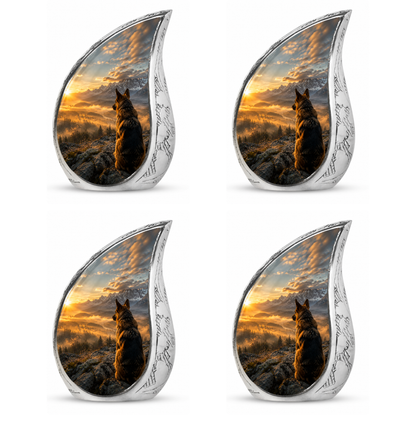 Mountain Sunset View Wolf Cremation Urn