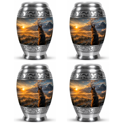 Mountain Sunset View Wolf Cremation Urn