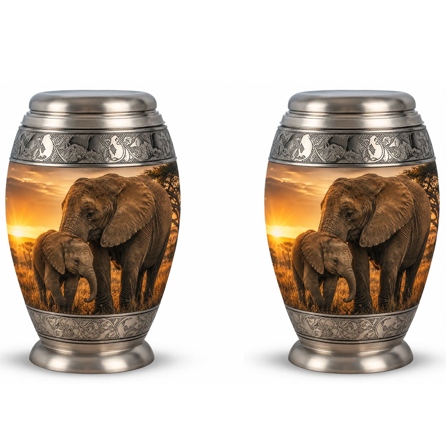Elephant Family Cremation Urn For Ashes