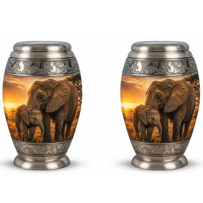 Elephant Family Cremation Urn For Ashes