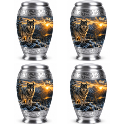 Snow Mountain Wolf Cremation Urn for Human Ashes