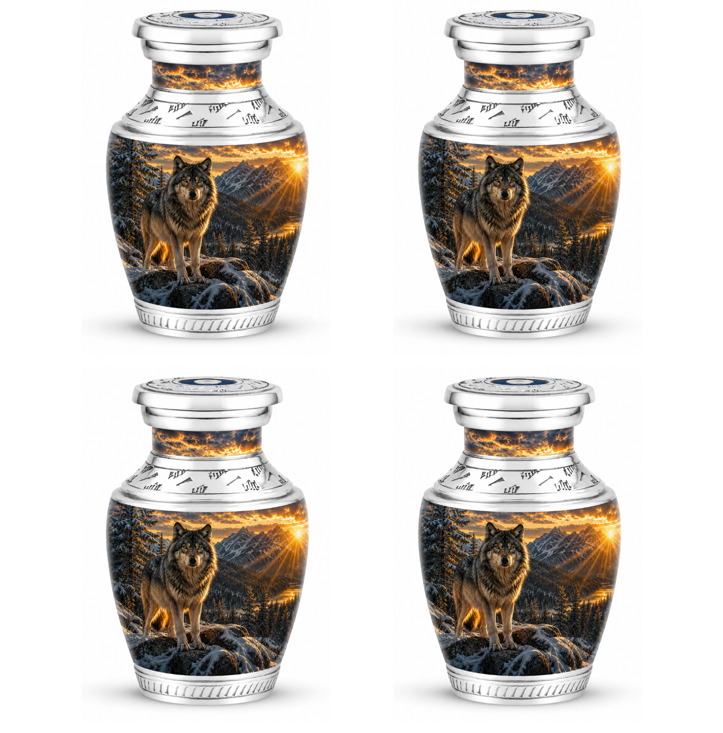 Snow Mountain Wolf Cremation Urn for Human Ashes