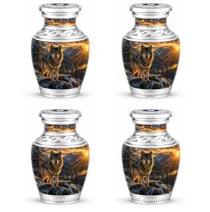 Snow Mountain Wolf Cremation Urn for Human Ashes