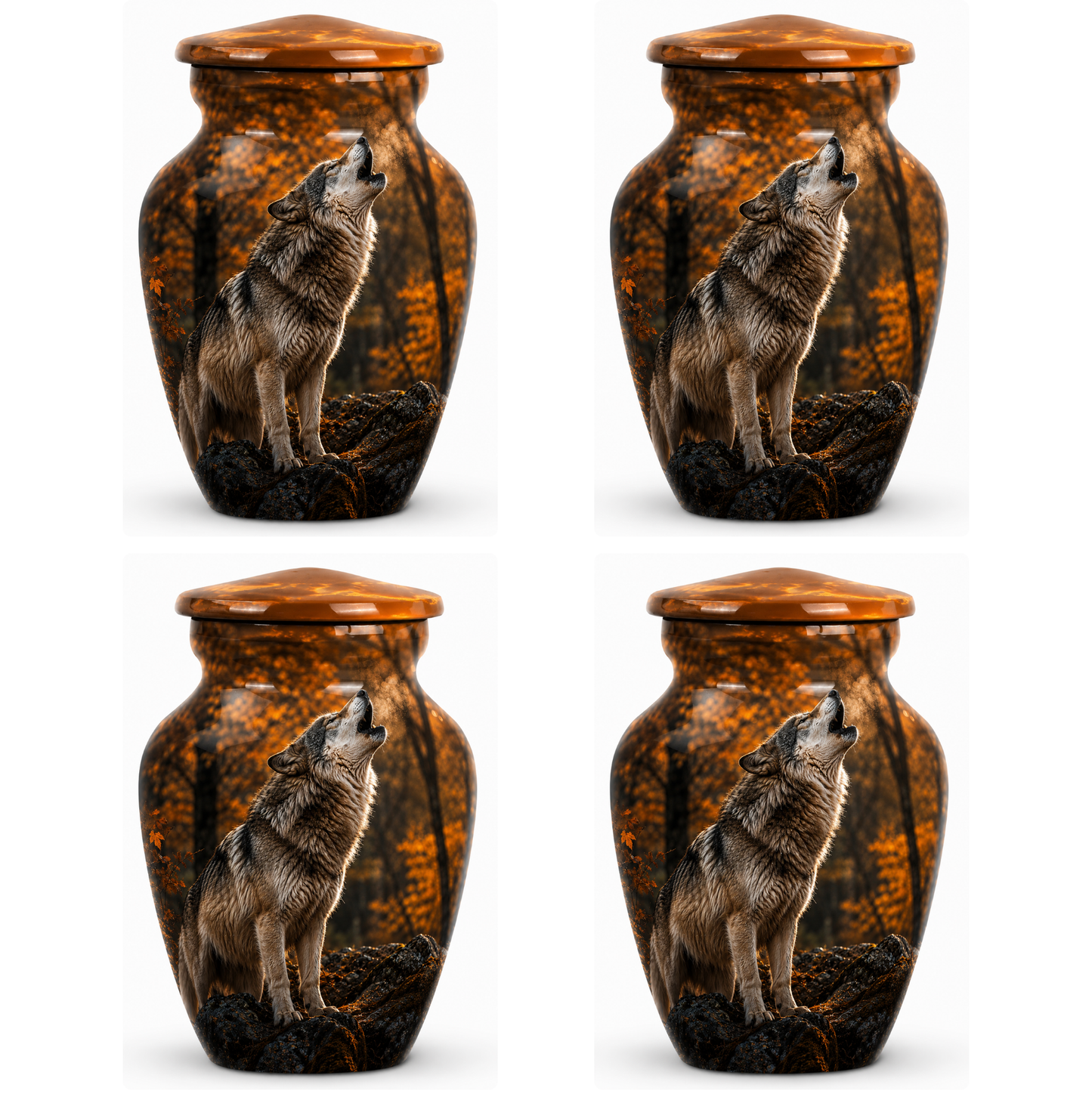 Howling Wolf Cremation Urn for Human Ashes