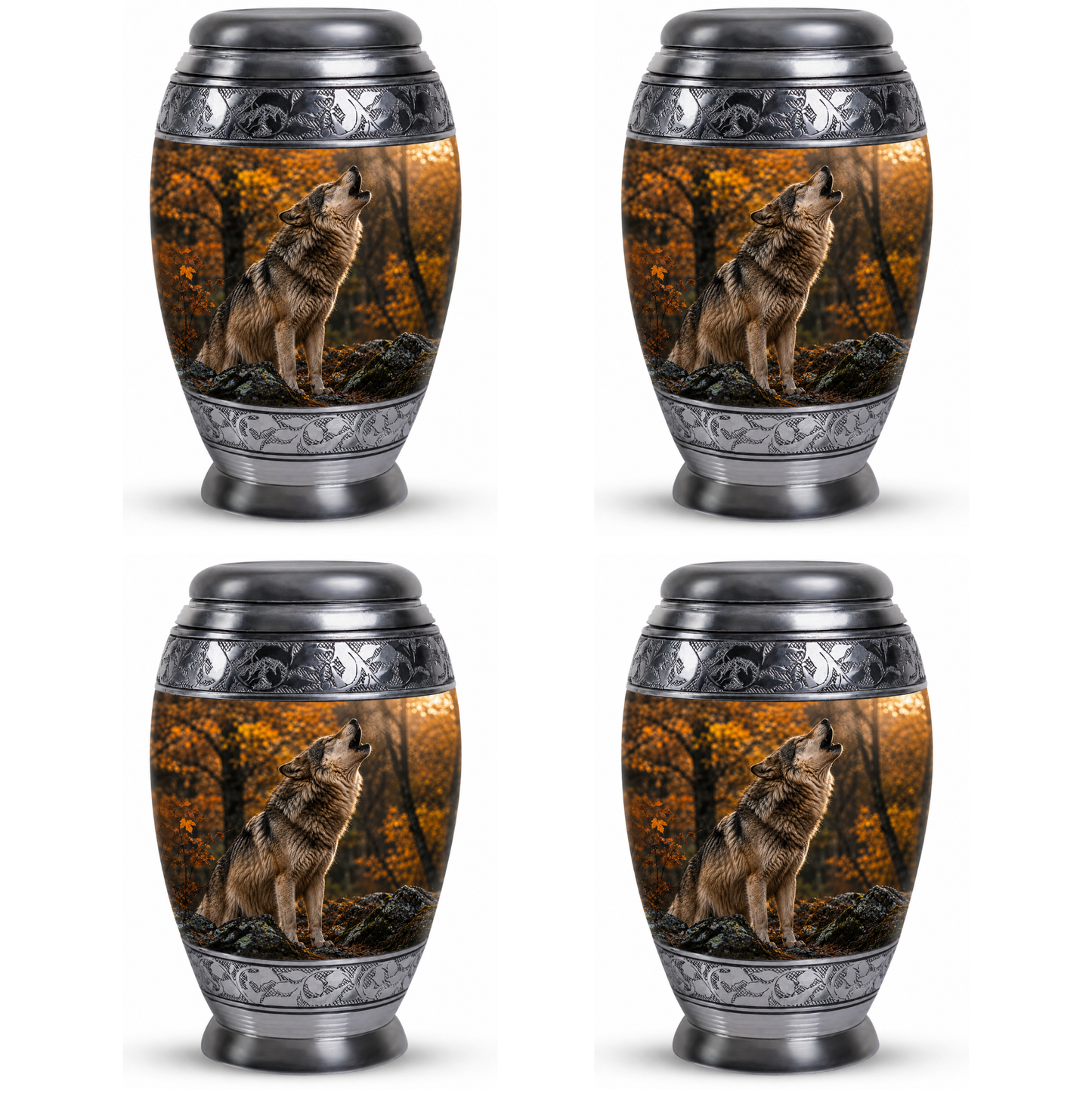 Howling Wolf Cremation Urn for Human Ashes