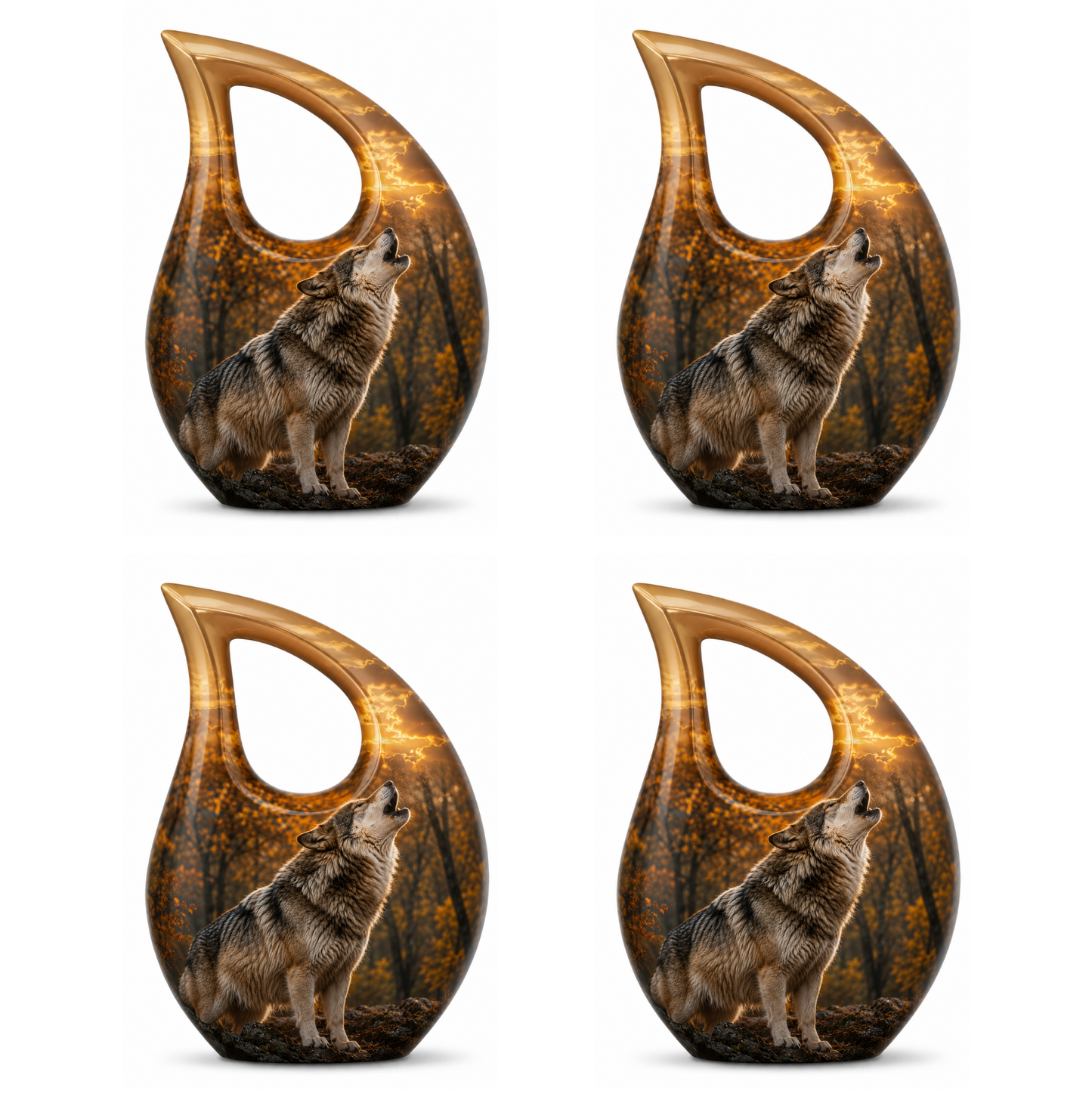 Howling Wolf Cremation Urn for Human Ashes