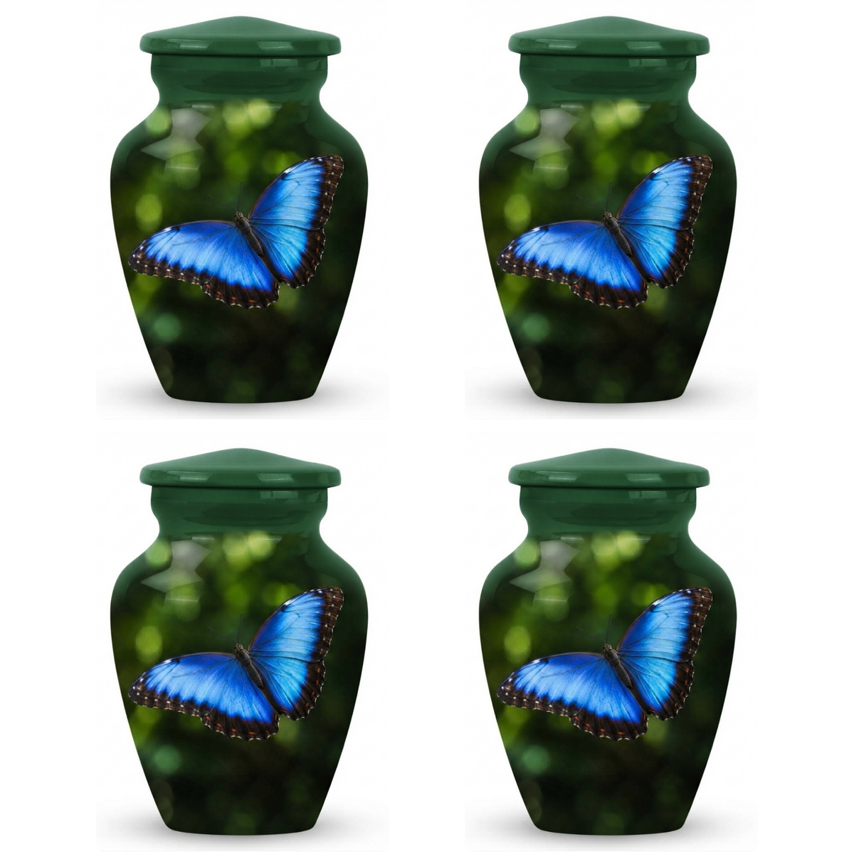 Blue Morpho Butterfly Cremation Urn for Ashes
