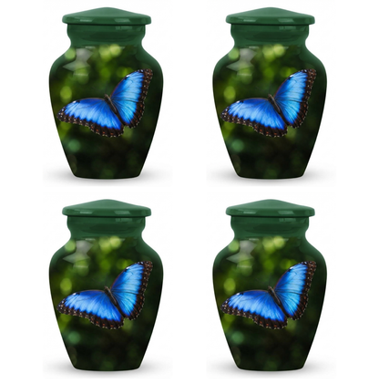 Blue Morpho Butterfly Cremation Urn for Ashes