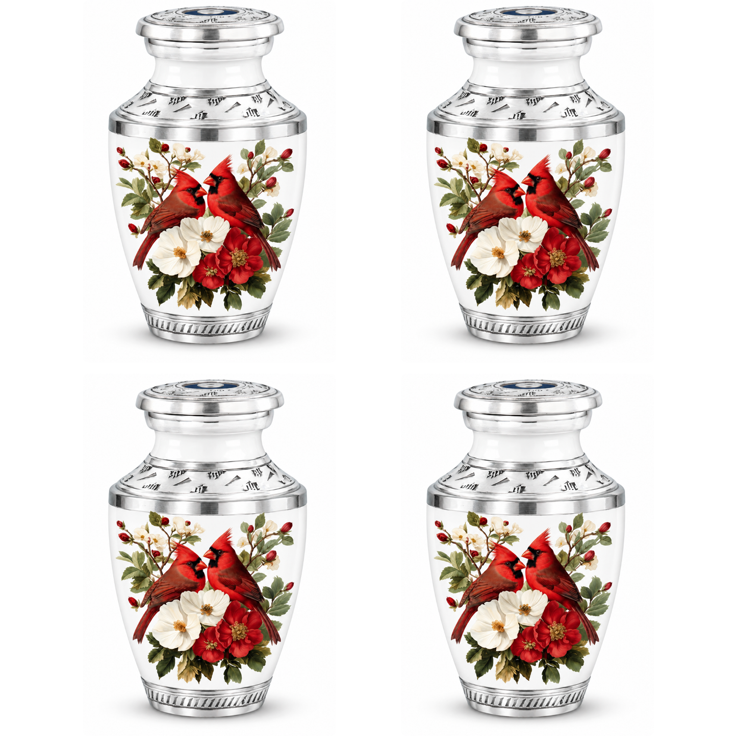 Red Cardinal Couple Urn for Ashes