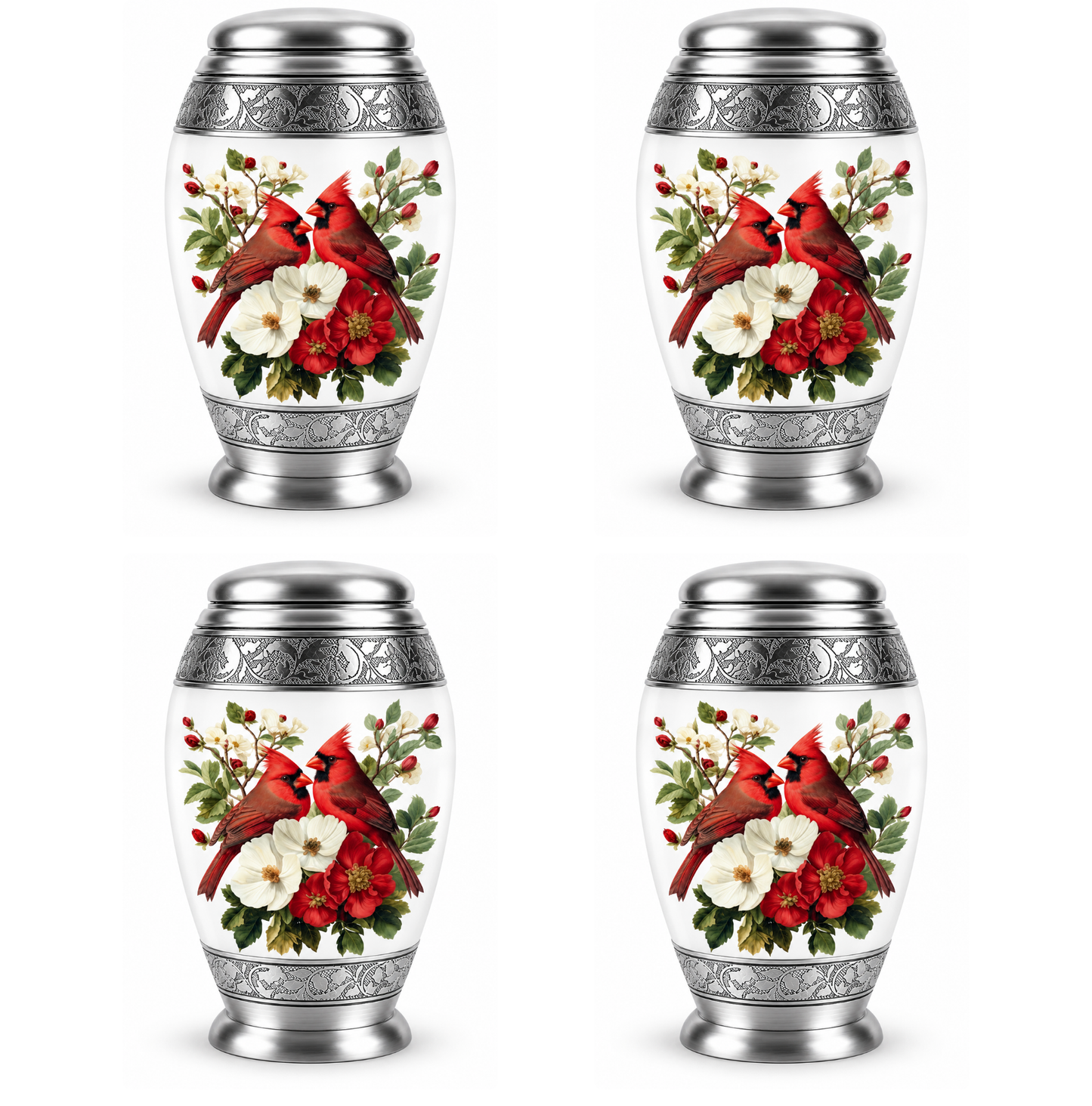 Red Cardinal Couple Urn for Ashes