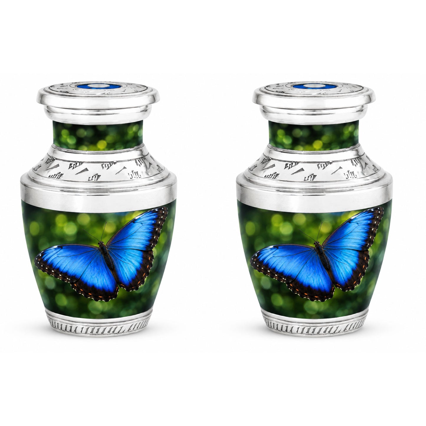Blue Morpho Butterfly Cremation Urn for Ashes
