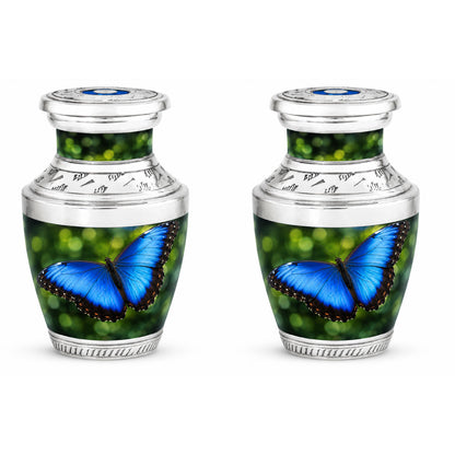 Blue Morpho Butterfly Cremation Urn for Ashes