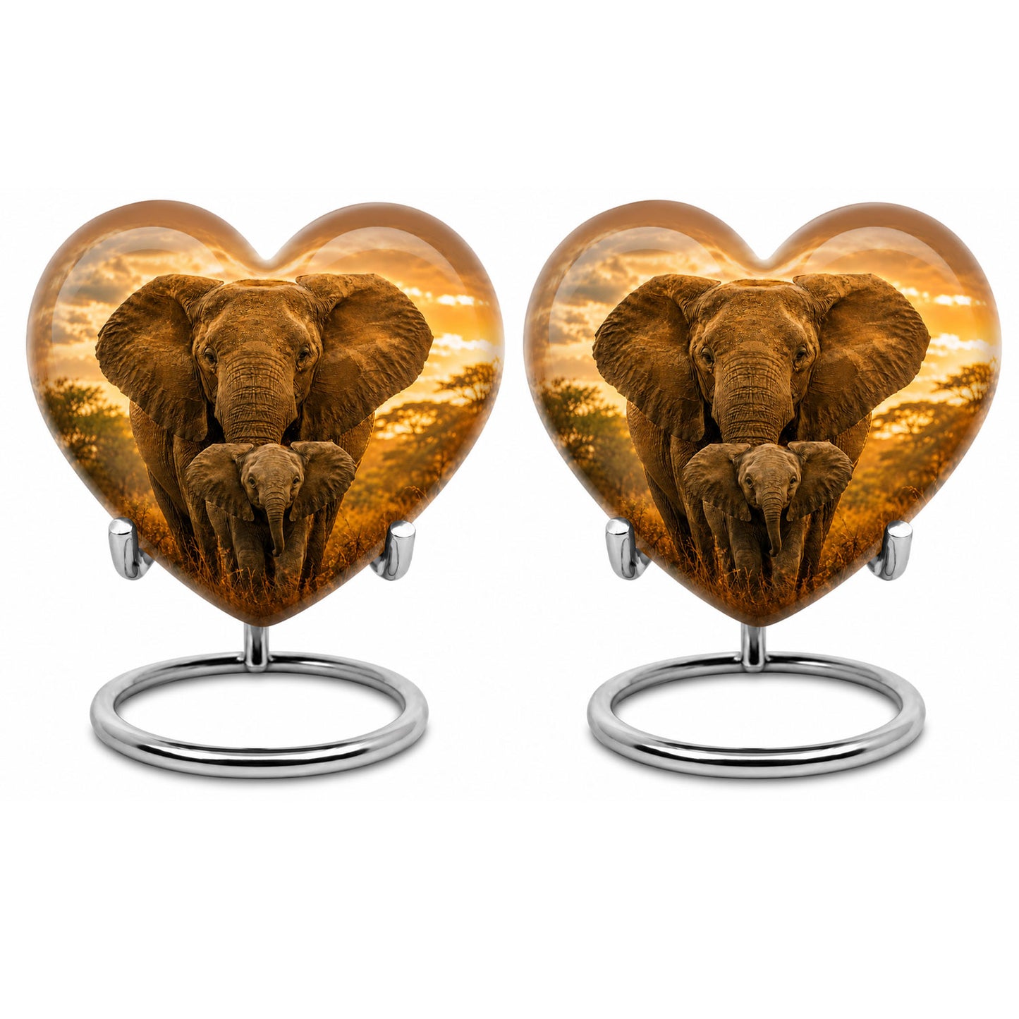 Baby Calf & Mother Elephant Cremation Urn For Ashes