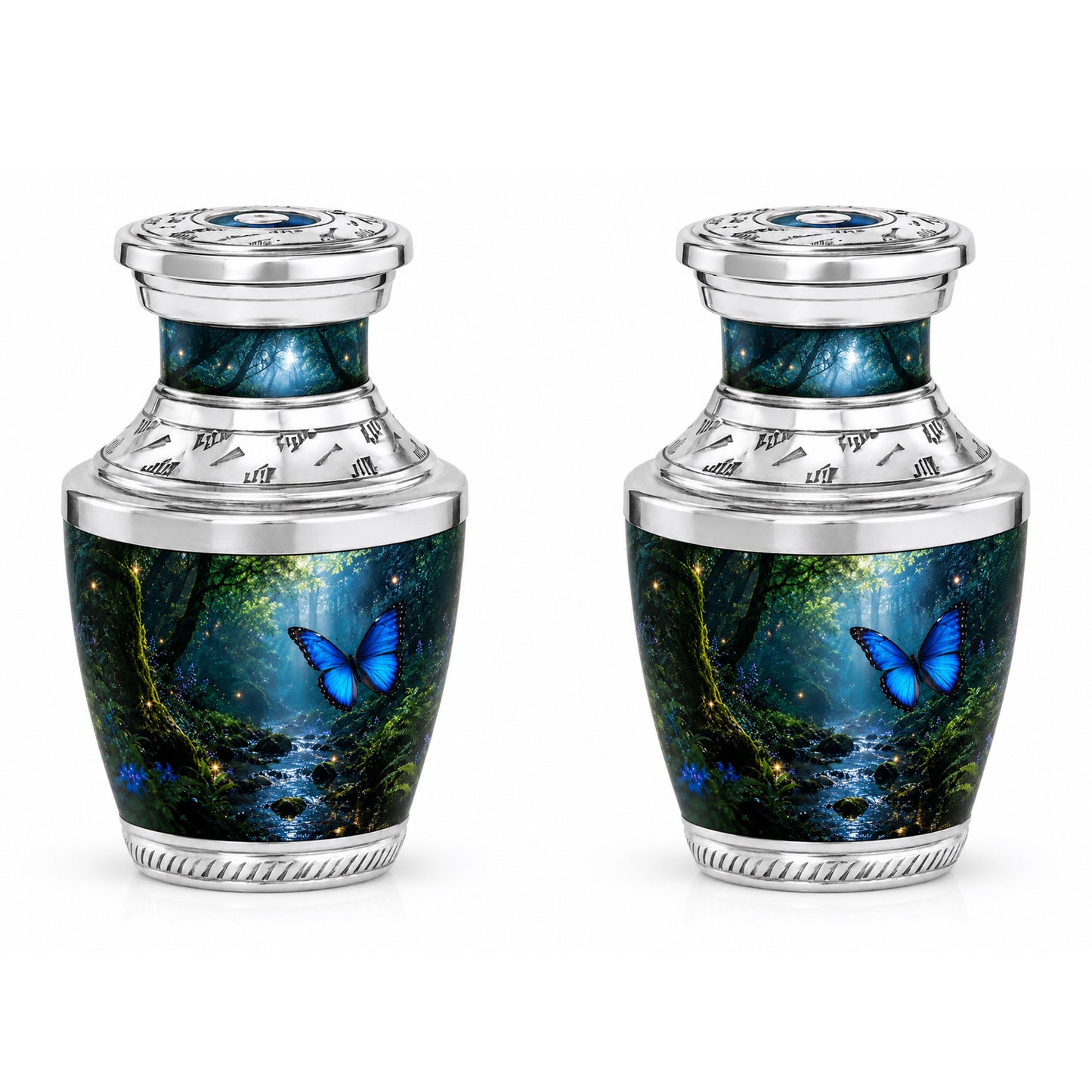 Blue Butterfly Cremation Urn for Ashes