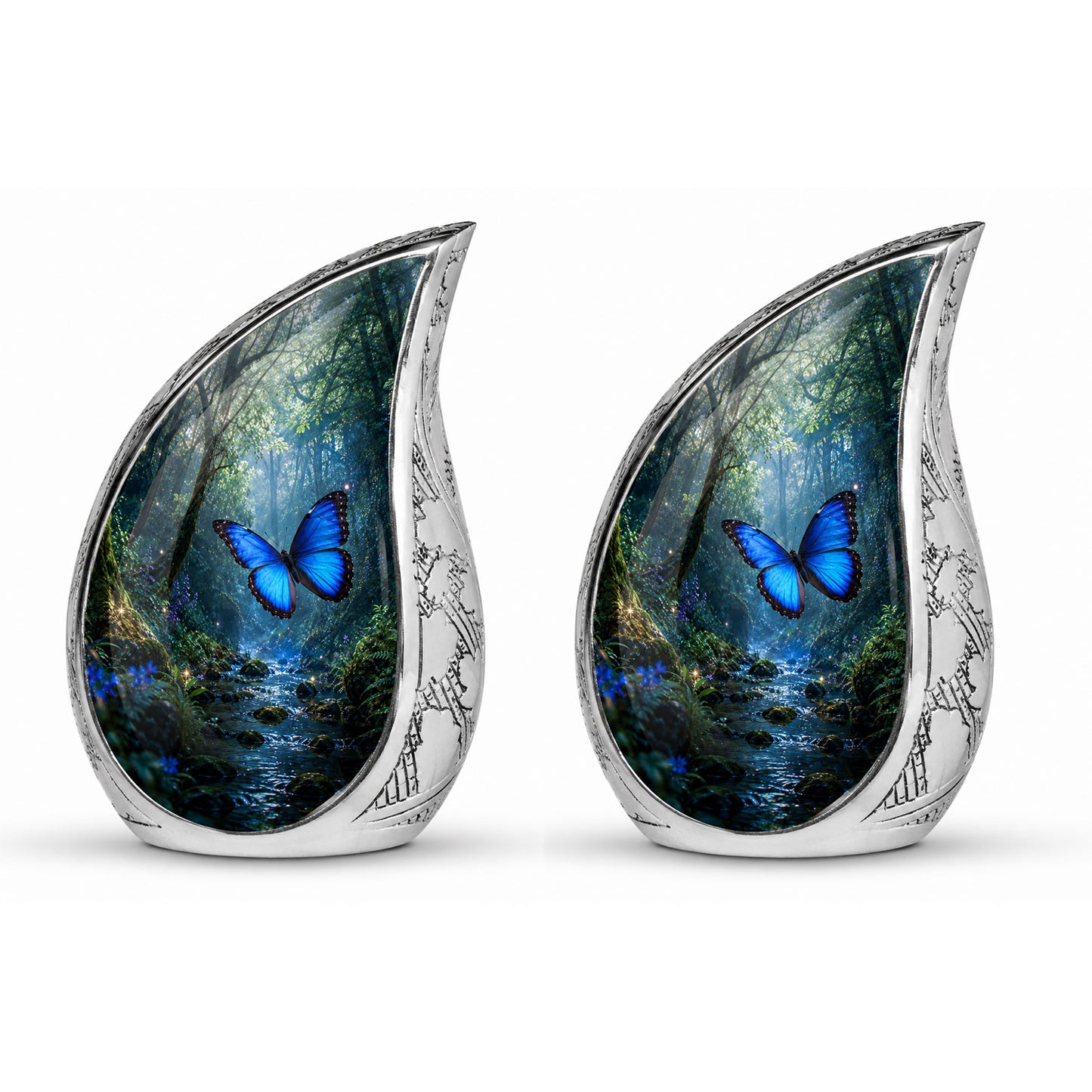 Blue Butterfly Cremation Urn for Ashes