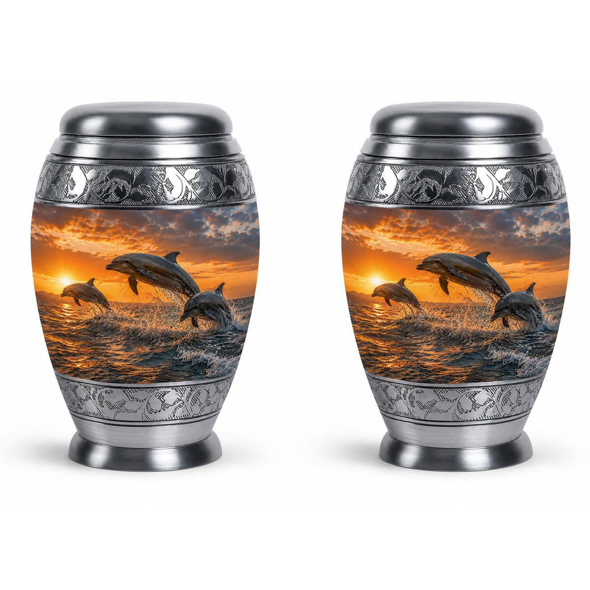 Oceanic Dolphin Family Cremation Urn