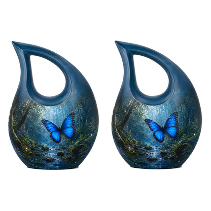 Blue Butterfly Cremation Urn for Ashes