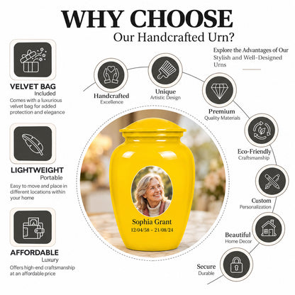 Custom Cremation Urn – Classic Gold Urn for Human Ashes