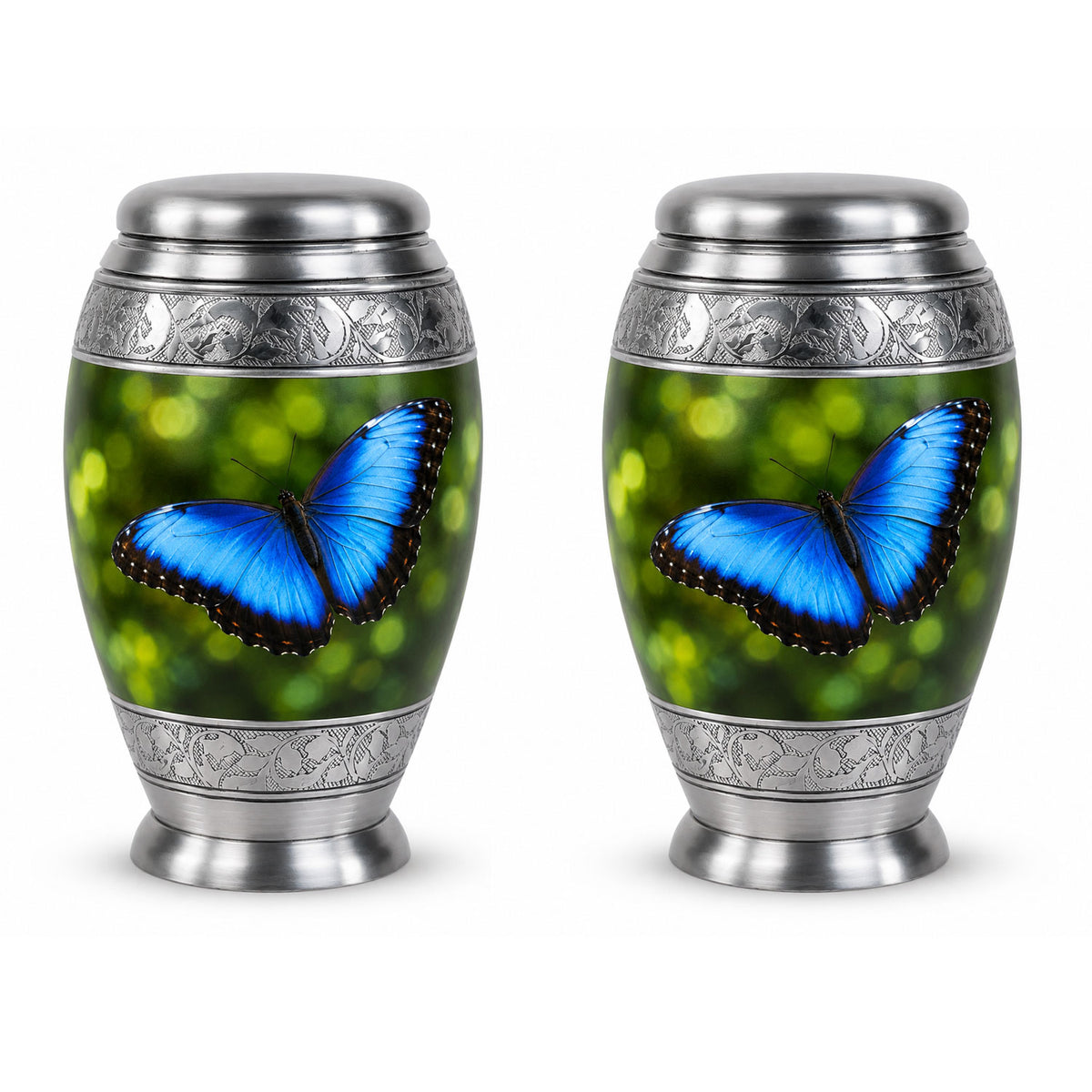 Blue Morpho Butterfly Cremation Urn for Ashes