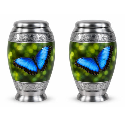 Blue Morpho Butterfly Cremation Urn for Ashes