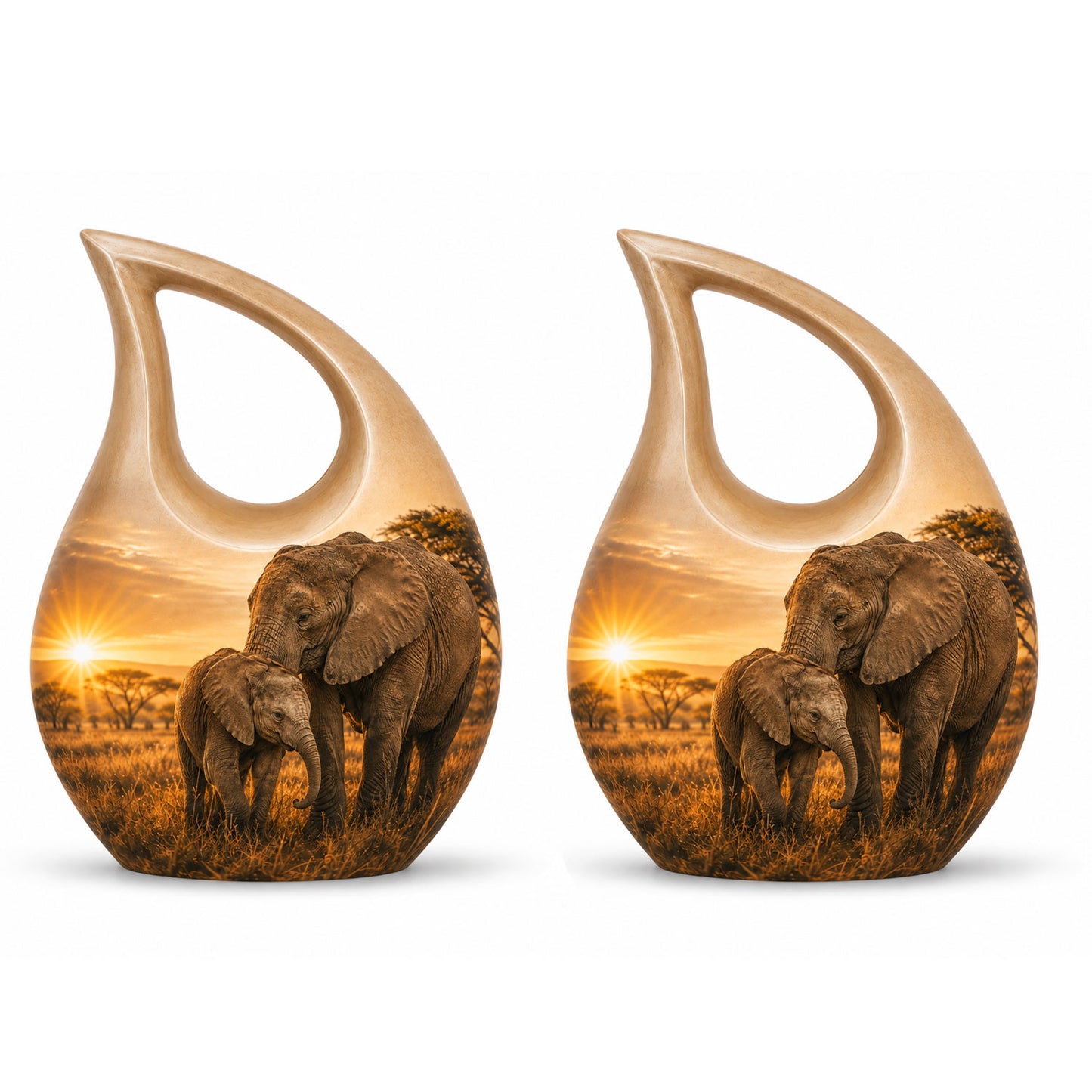 Elephant Family Cremation Urn For Ashes