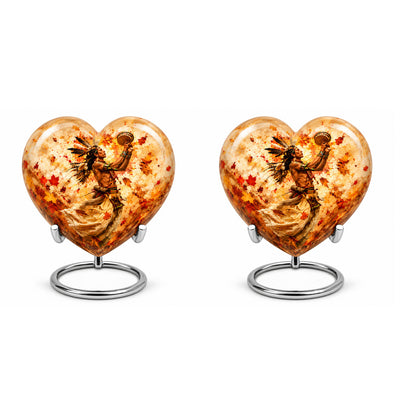 Native American Dancer Autumn Leaves Cremation Urn